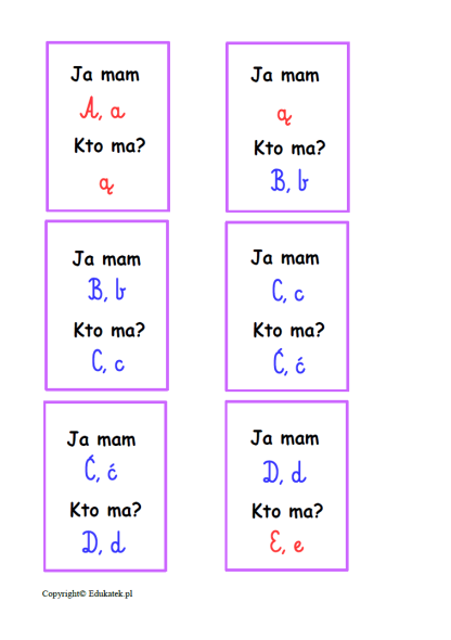 Kto ma, ja mam - nauka czytania