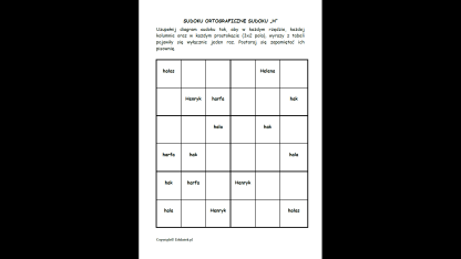 Sudoku-gry ortograficzne