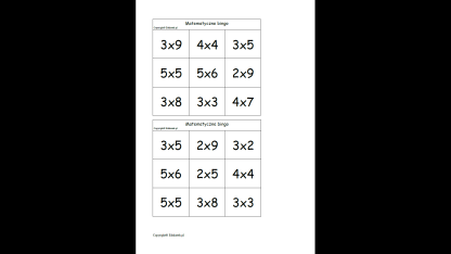Bingo - utrwalanie mnożenia