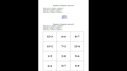 Matematyczne kubki (dodawanie i odejmowanie) – gra matematyczna