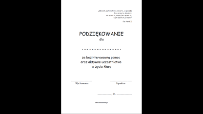 Podziękowania dla rodziców – pomoce dla nauczyciela