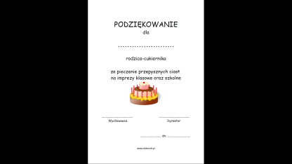Podziękowania dla rodziców – pomoce dla nauczyciela