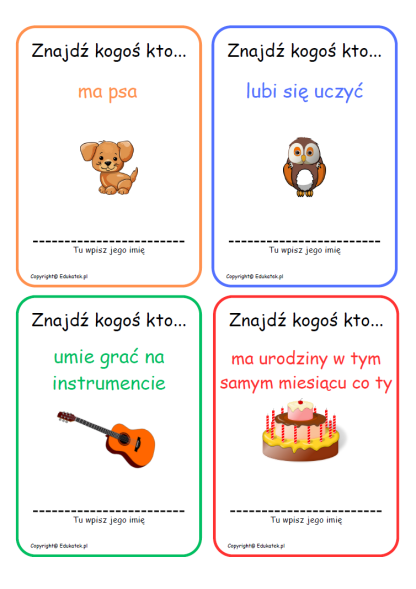 znajdź kogoś kto 1