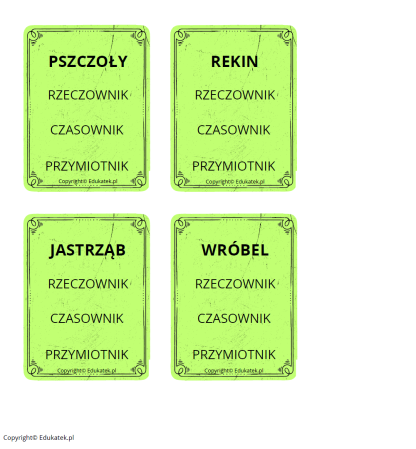 klamerkowe części mowy wyrazy 3