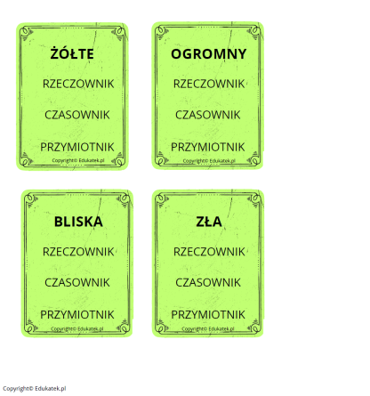 klamerkowe części mowy wyrazy 1