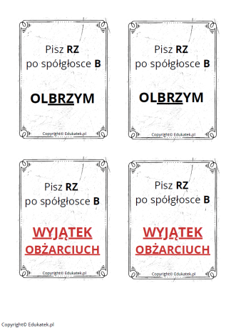 memory ortograficzne-zasady pisowni ż-rz1