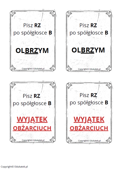 memory ortograficzne-zasady pisowni ż-rz1