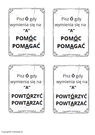 memory ortograficzne-zasady pisowni u-ó 3