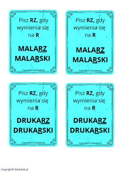 memory ortograficzne-zasady pisowni ż-rz wersja kolorowa 3