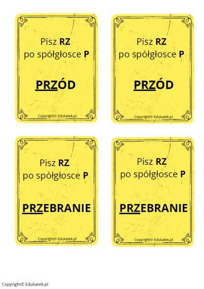 memory ortograficzne-zasady pisowni ż-rz wersja kolorowa 2