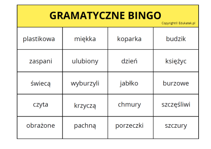 gramatyczne bingo 2