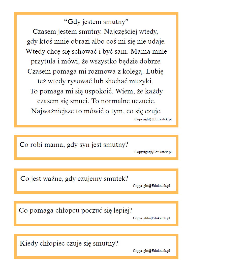 czytanie ze zrozumieniem poziom średni 1