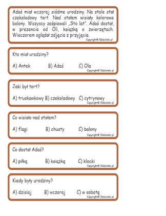 czytanie ze zrozumieniem-poziom podst 4