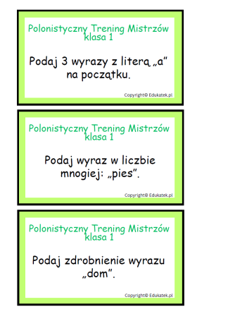 polonistyczny trening mistrzów klasa 1-2