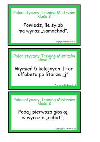 polonistyczny trening mistrzów klasa 2-1